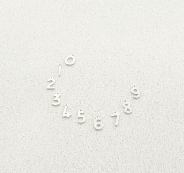 sterling silver number charm