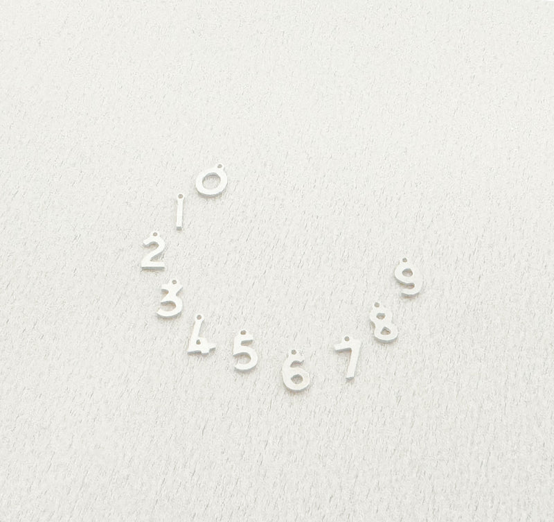 sterling silver number charm