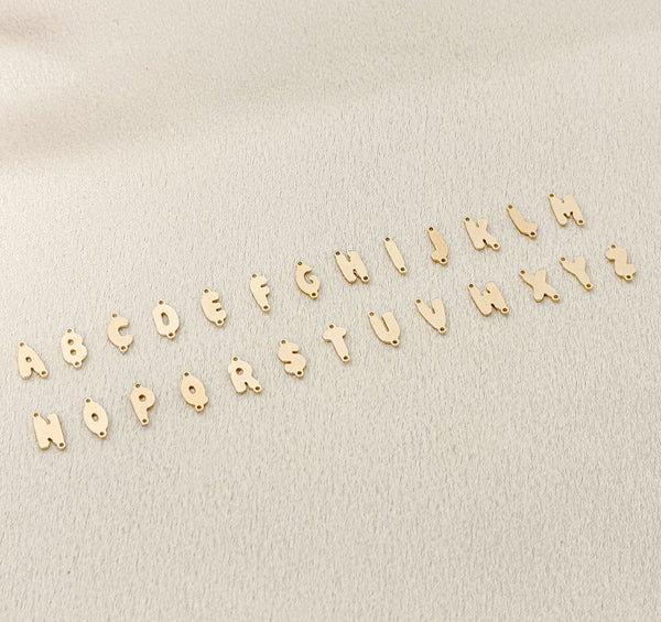 gold filled bubble letters