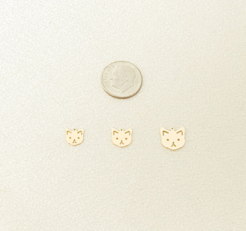 cat head with face charm size comparison