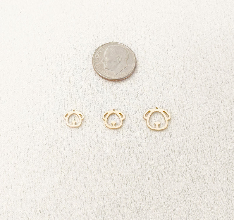 dog head charm size comparison