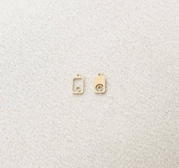 Mini Rectangle Tag F1 Initial Charm