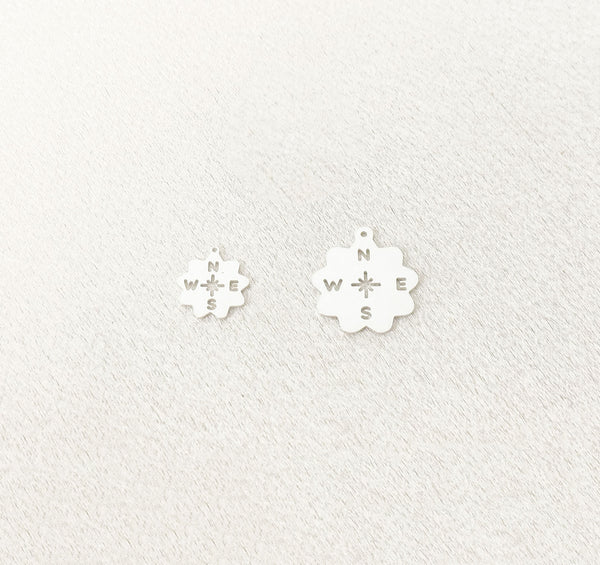 flower compass charm