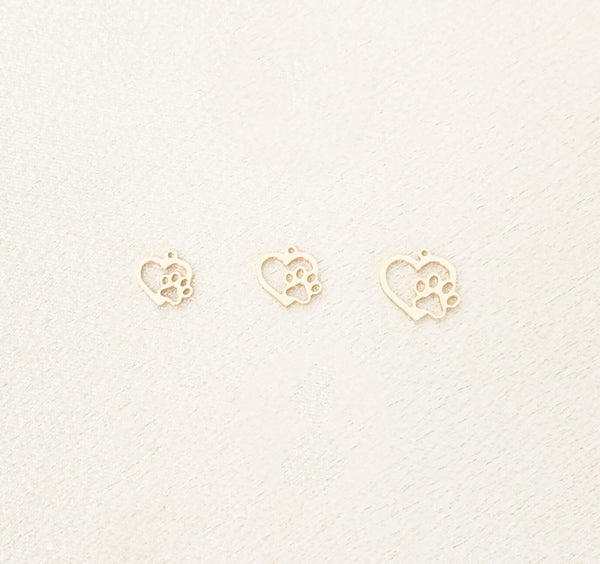 heart paw charm