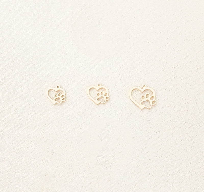 heart paw charm