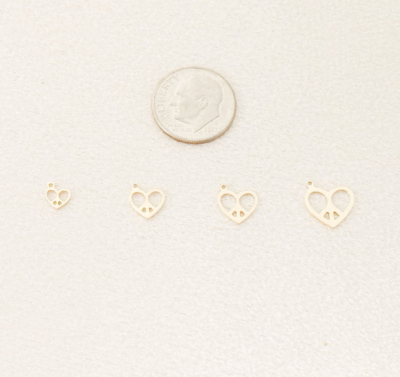 love peace charm size connector