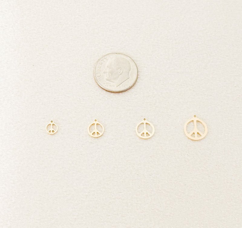 peace charm size comparison