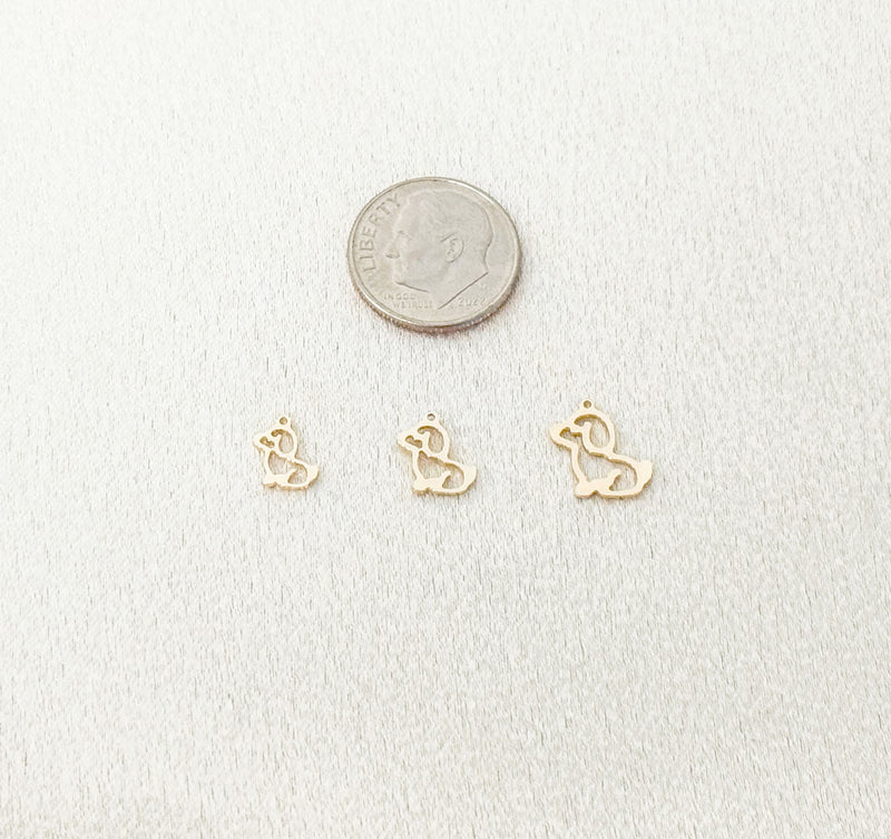 sitting dog charm size comparison
