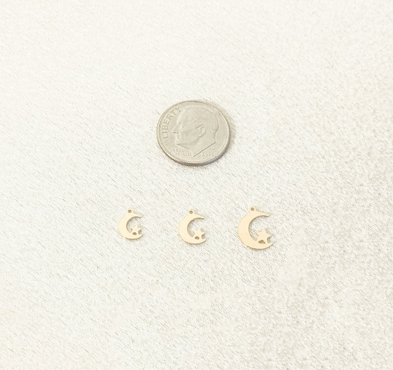 star on moon charm size comparison