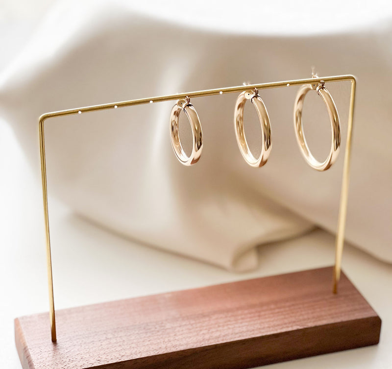 thick gold hoop earrings