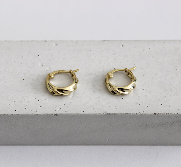 gold twisted hoops