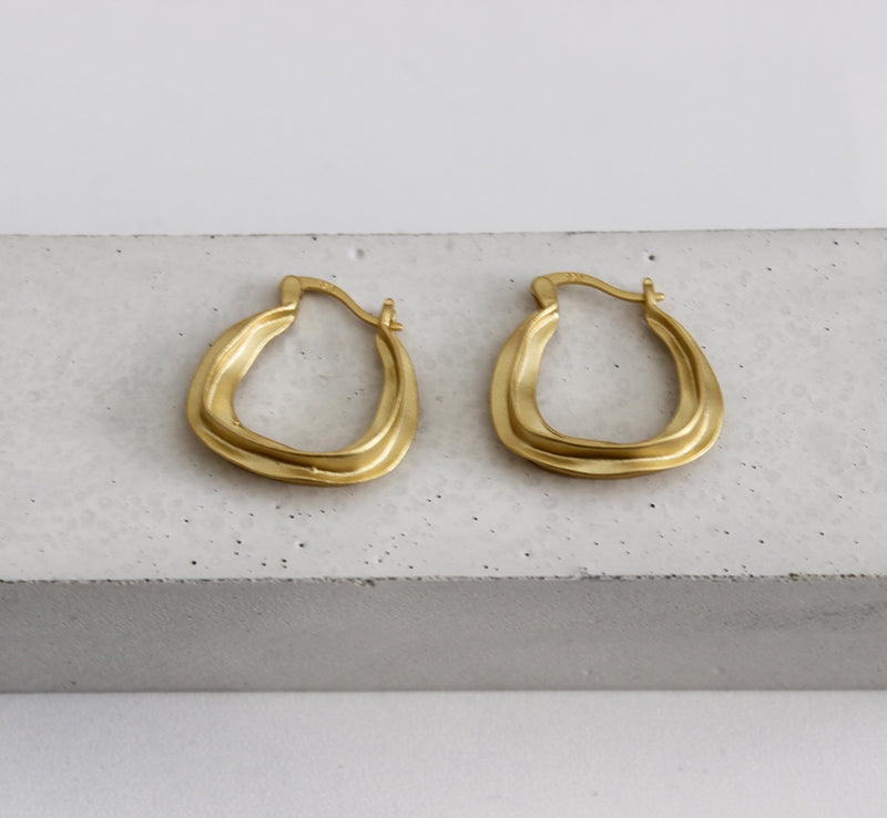 gold geometric earrings