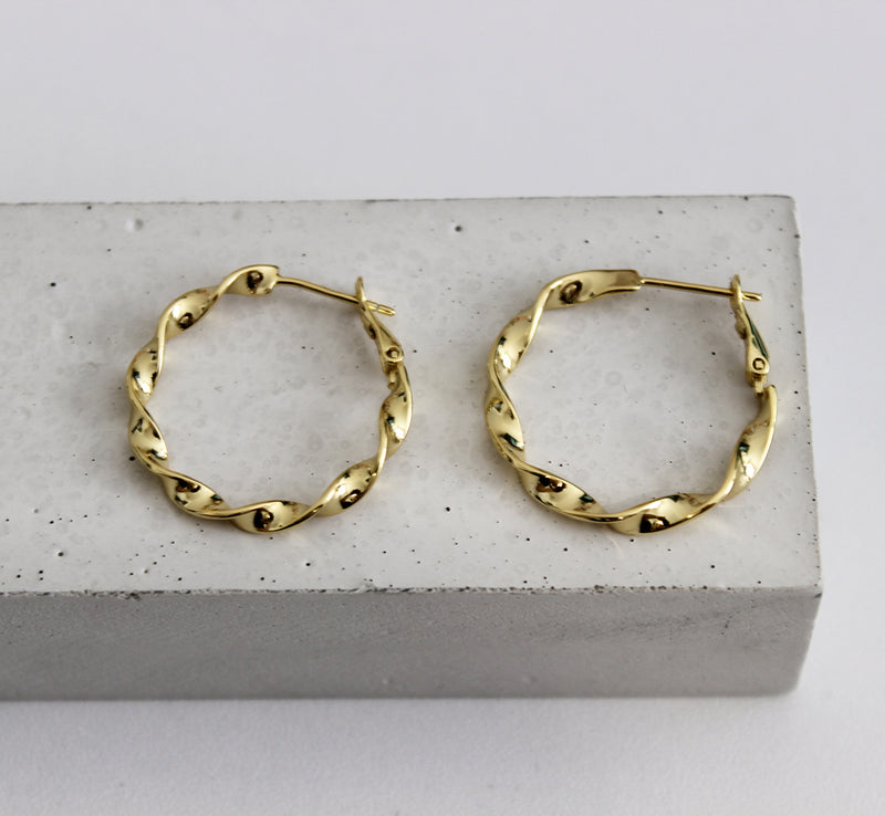 twisted hoop earrings