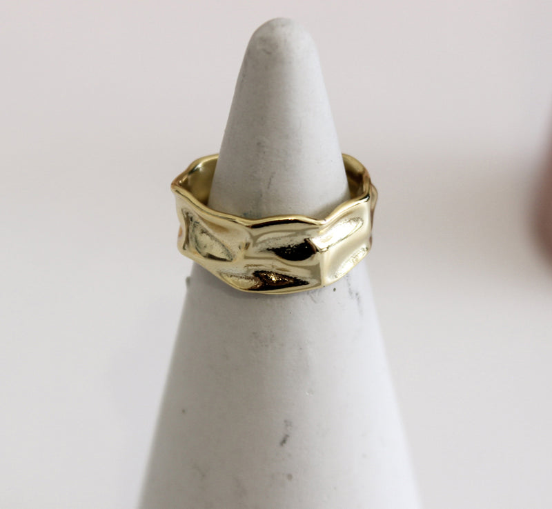 gold chunky statement ring